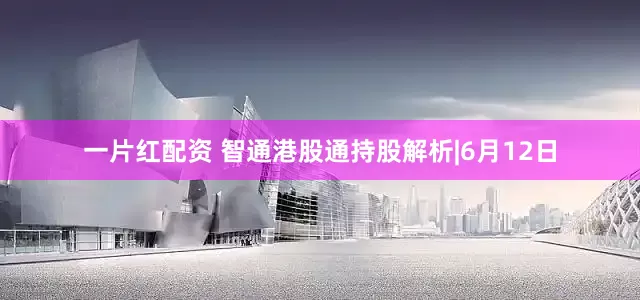 一片红配资 智通港股通持股解析|6月12日